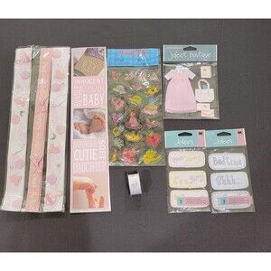 Lot of 7 Jolees Boutique Baby Girl Scrapbooking Stickers Baby Shower Pregnancy